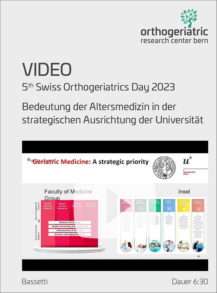 Importance of geriatric medicine in the strategic orientation of the university / Bassetti / SOGD 2023