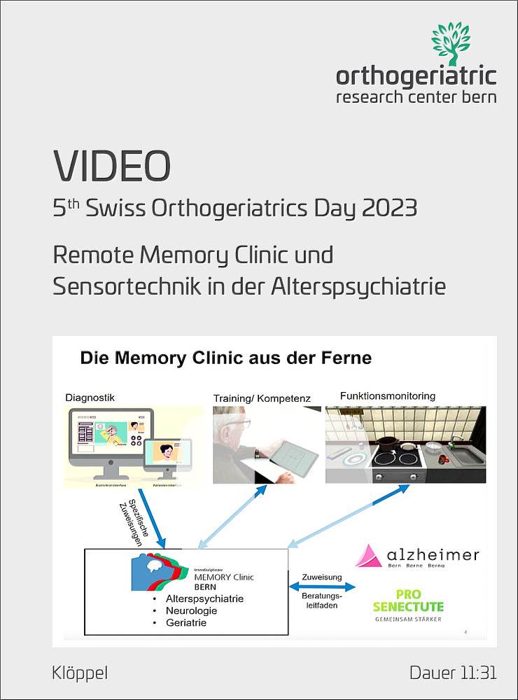 Remote Memory Clinic and sensor technology in geriatric psychiatry